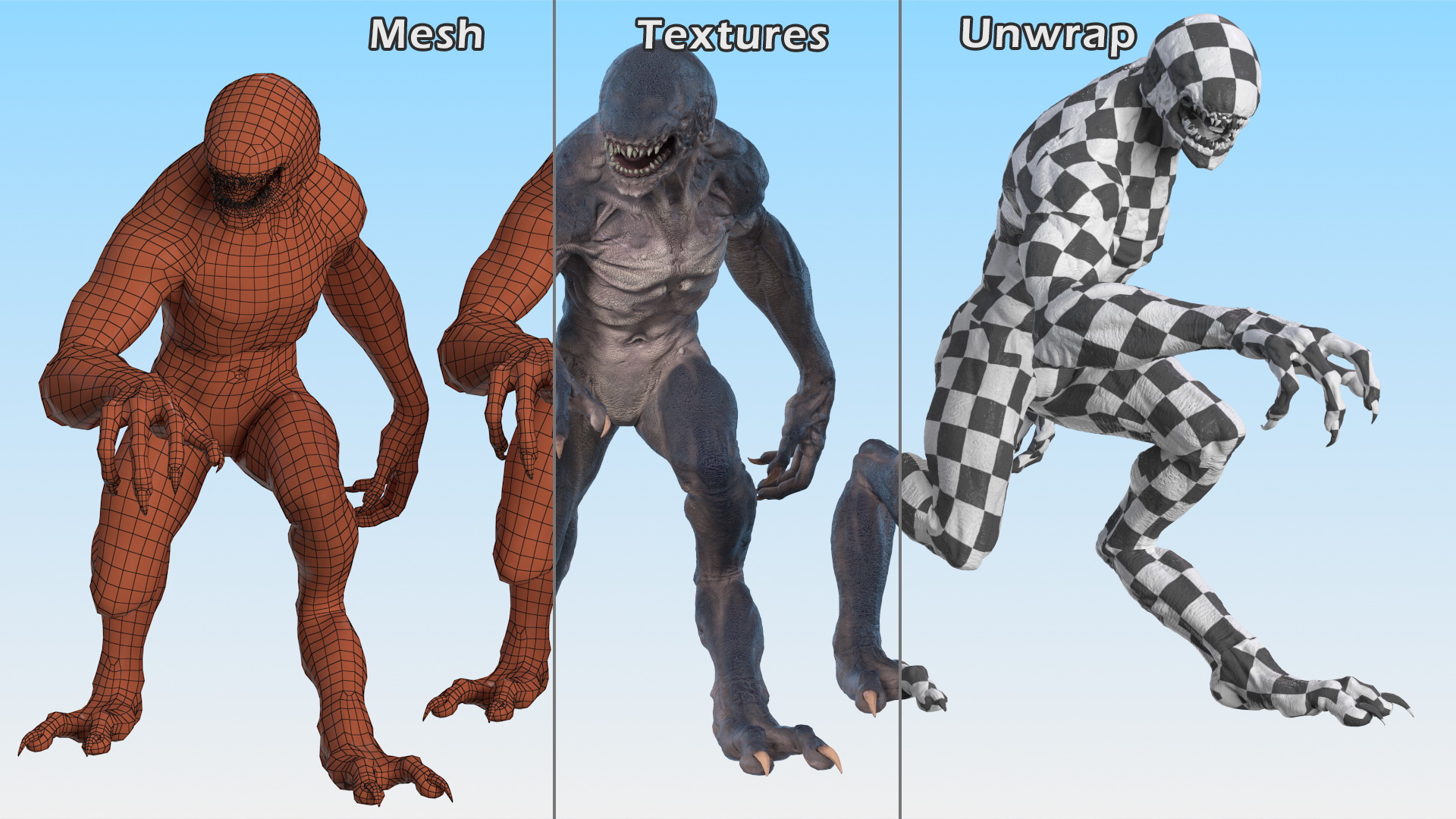 Monster Creature Walking Pose 3D model