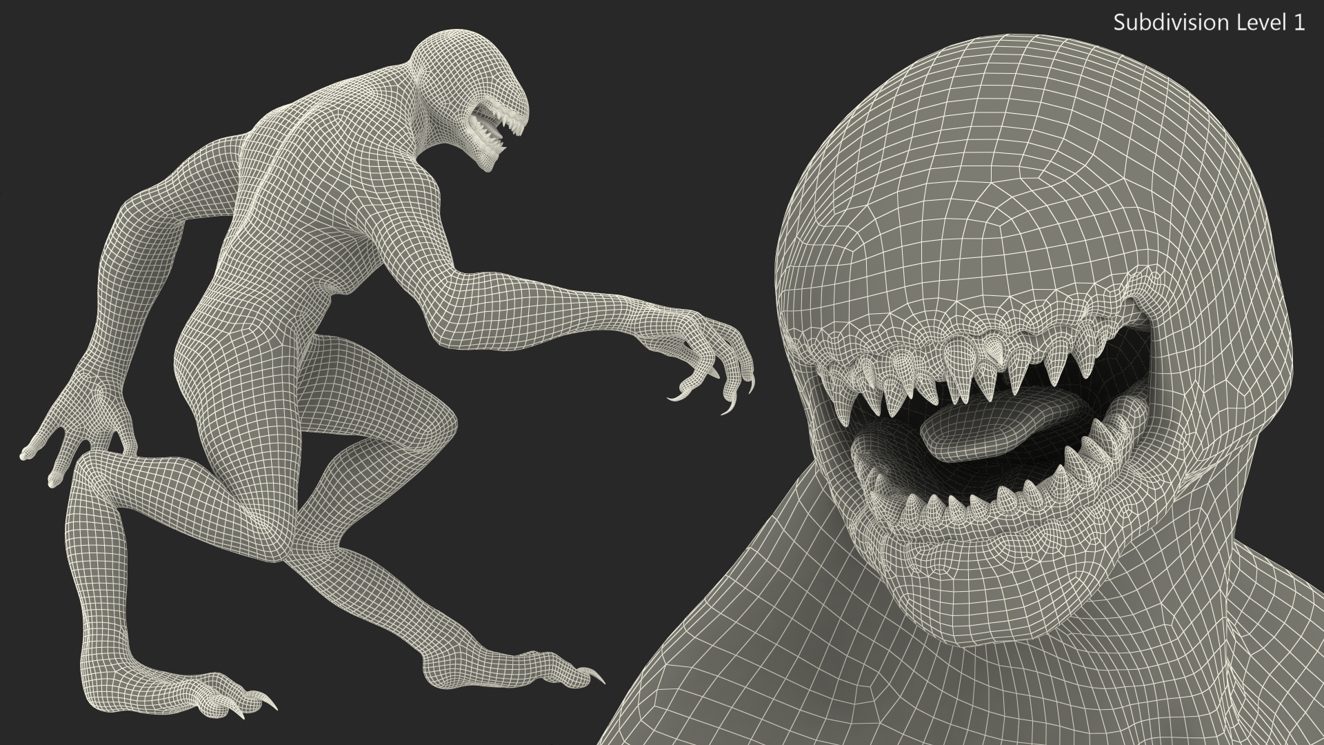 Monster Creature Walking Pose 3D model