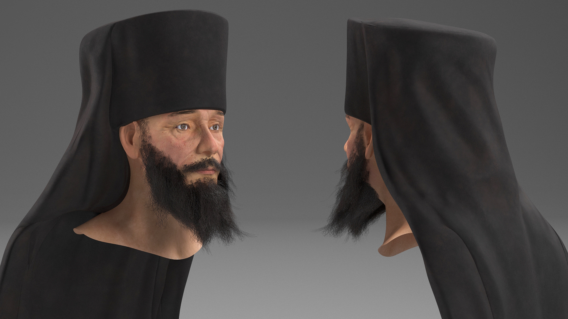 3D Orthodox Monk Head model