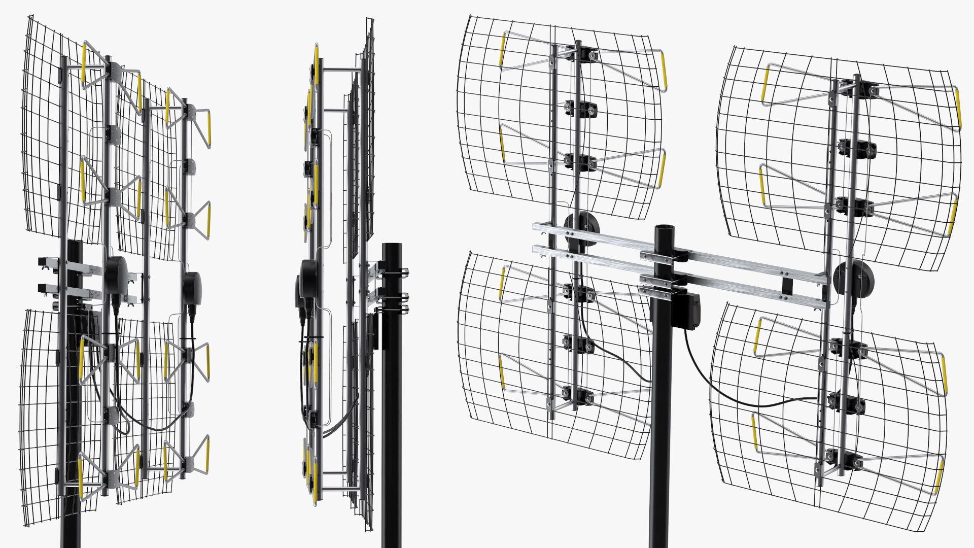 3D model UHF Long Range Multi Directional Bowtie TV Antenna