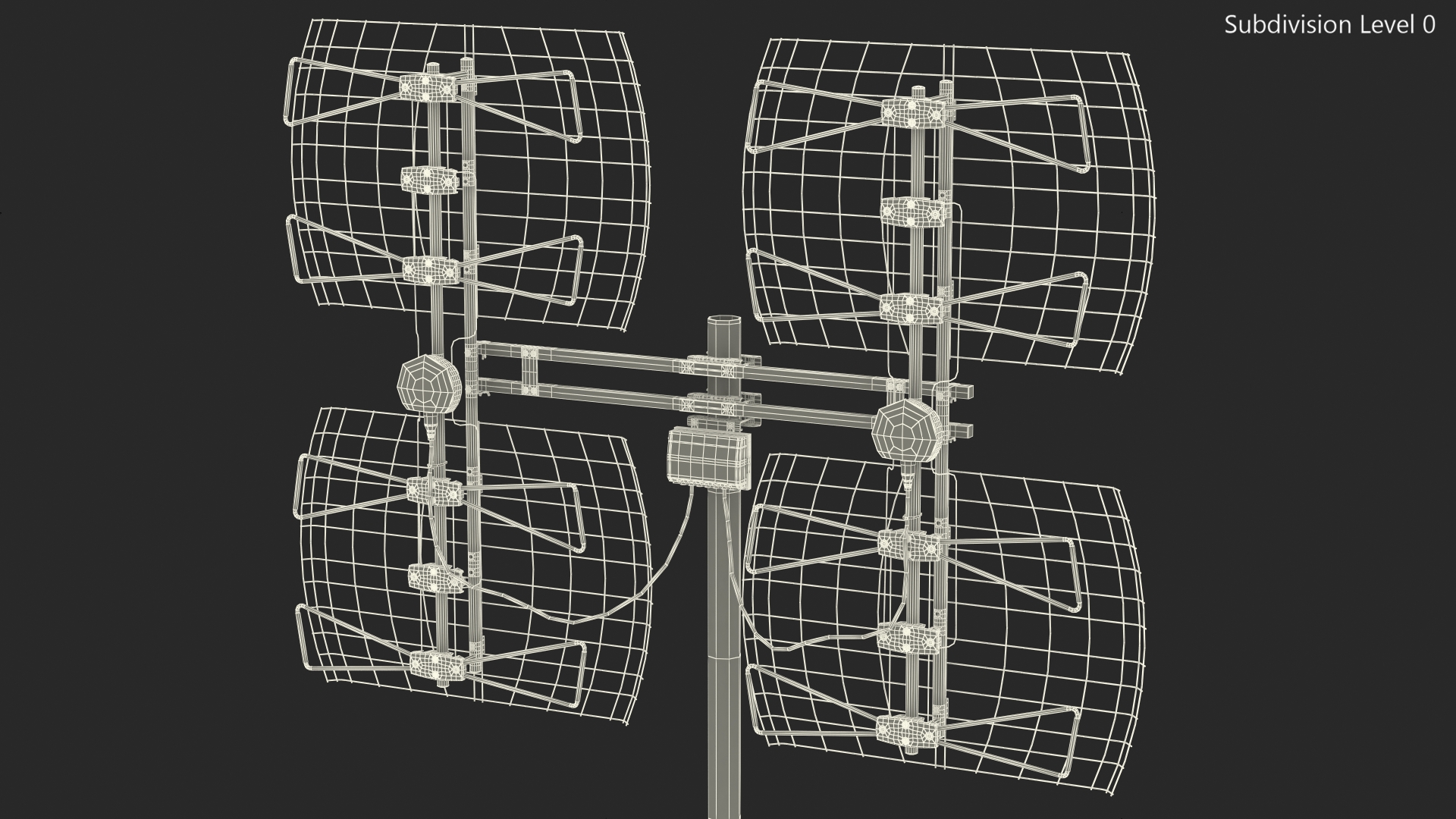 3D model UHF Long Range Multi Directional Bowtie TV Antenna