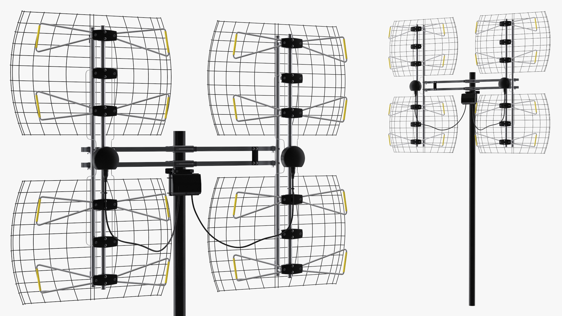 3D model UHF Long Range Multi Directional Bowtie TV Antenna