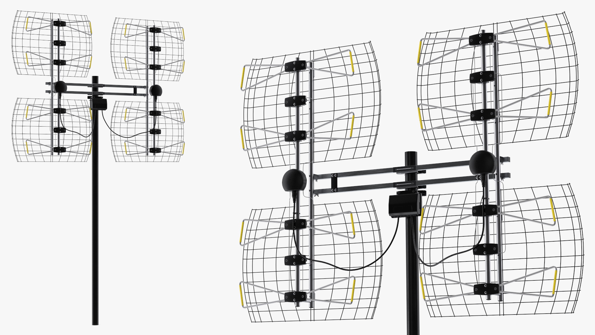 3D model UHF Long Range Multi Directional Bowtie TV Antenna