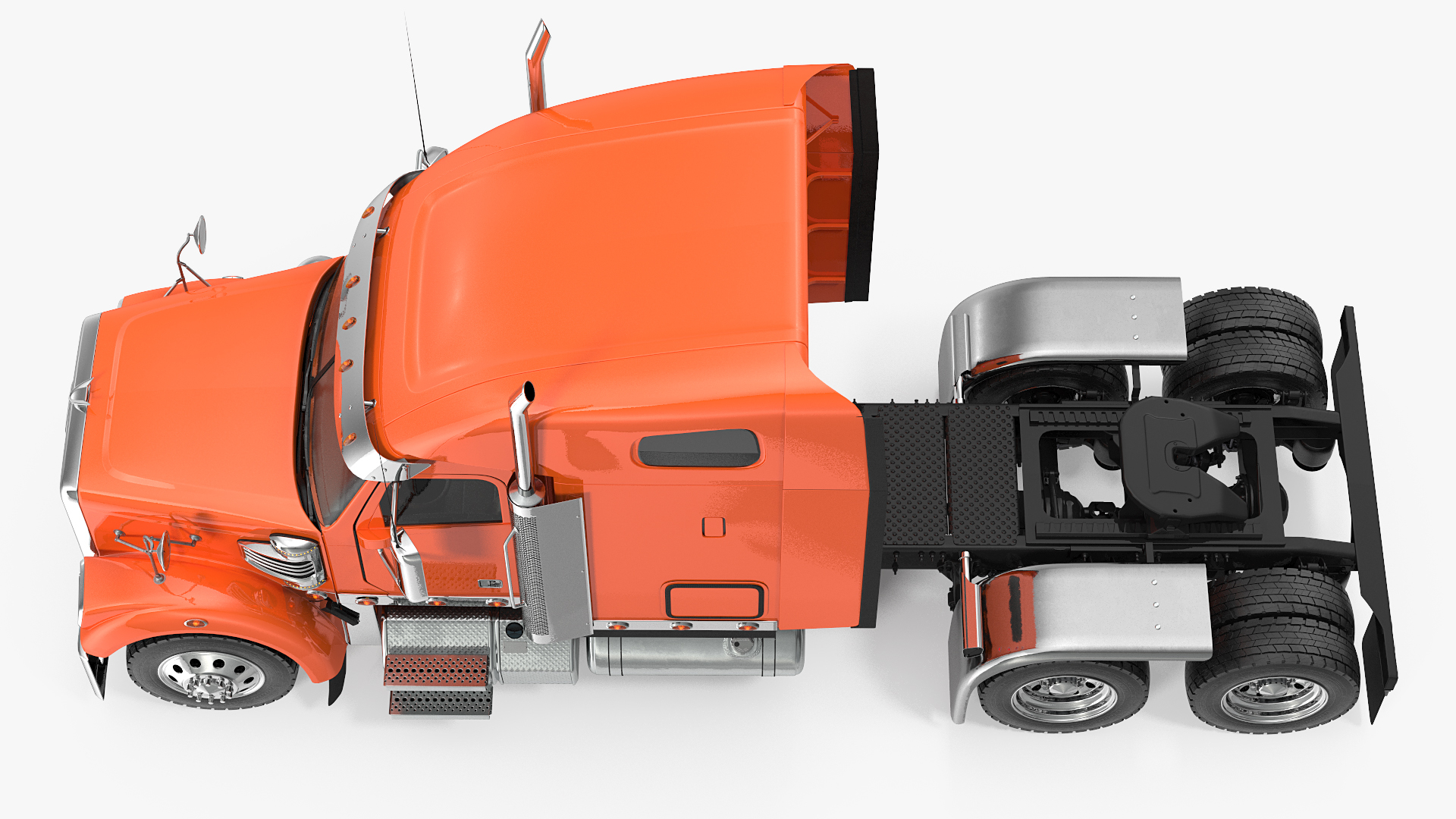 Freightliner Truck With Extendable Trailer 3D