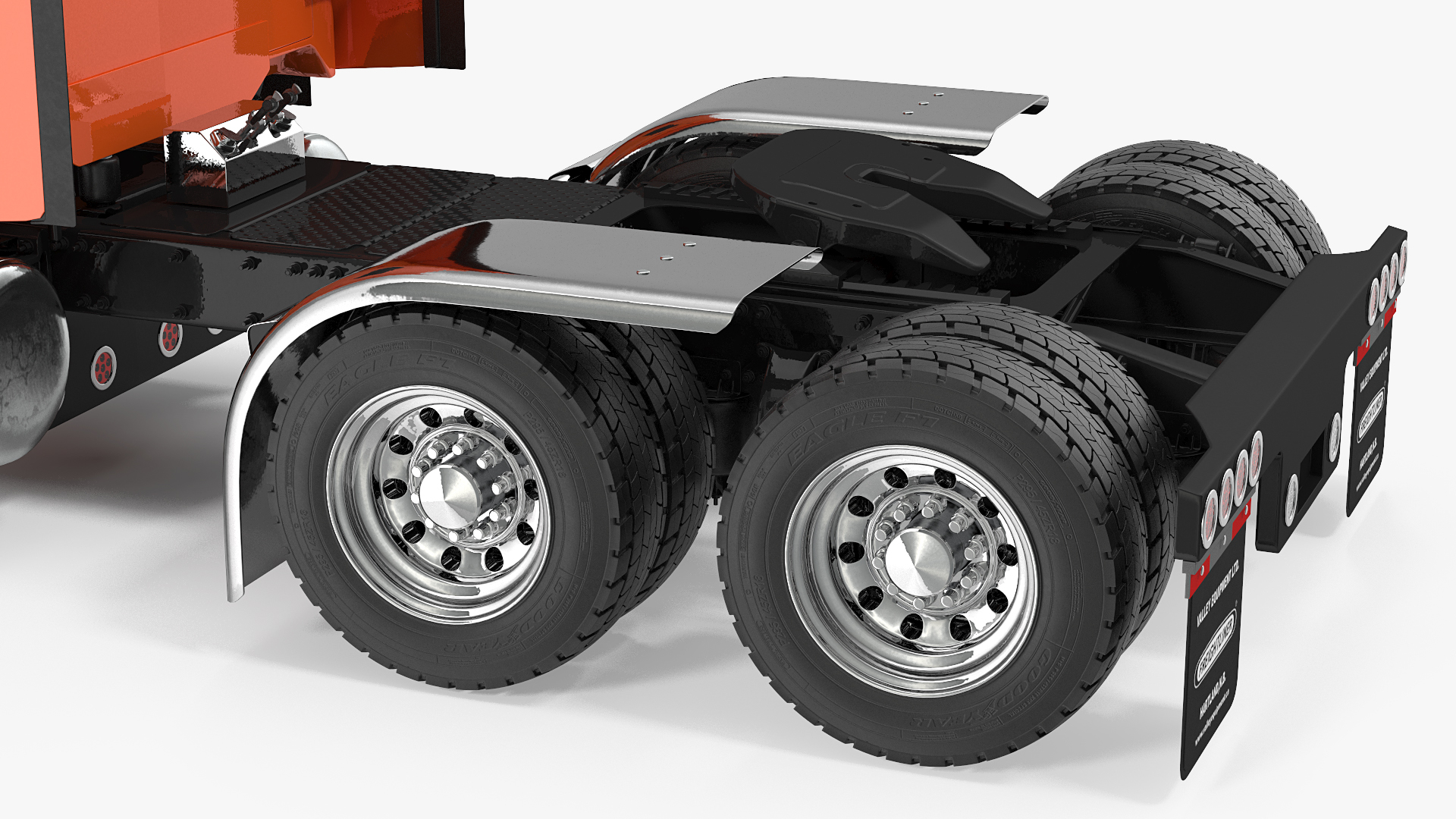 Freightliner Truck With Extendable Trailer 3D