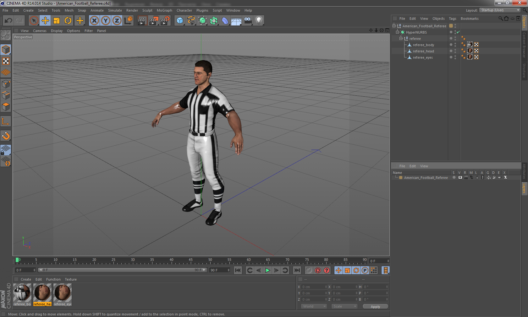 3D model American Football Referee