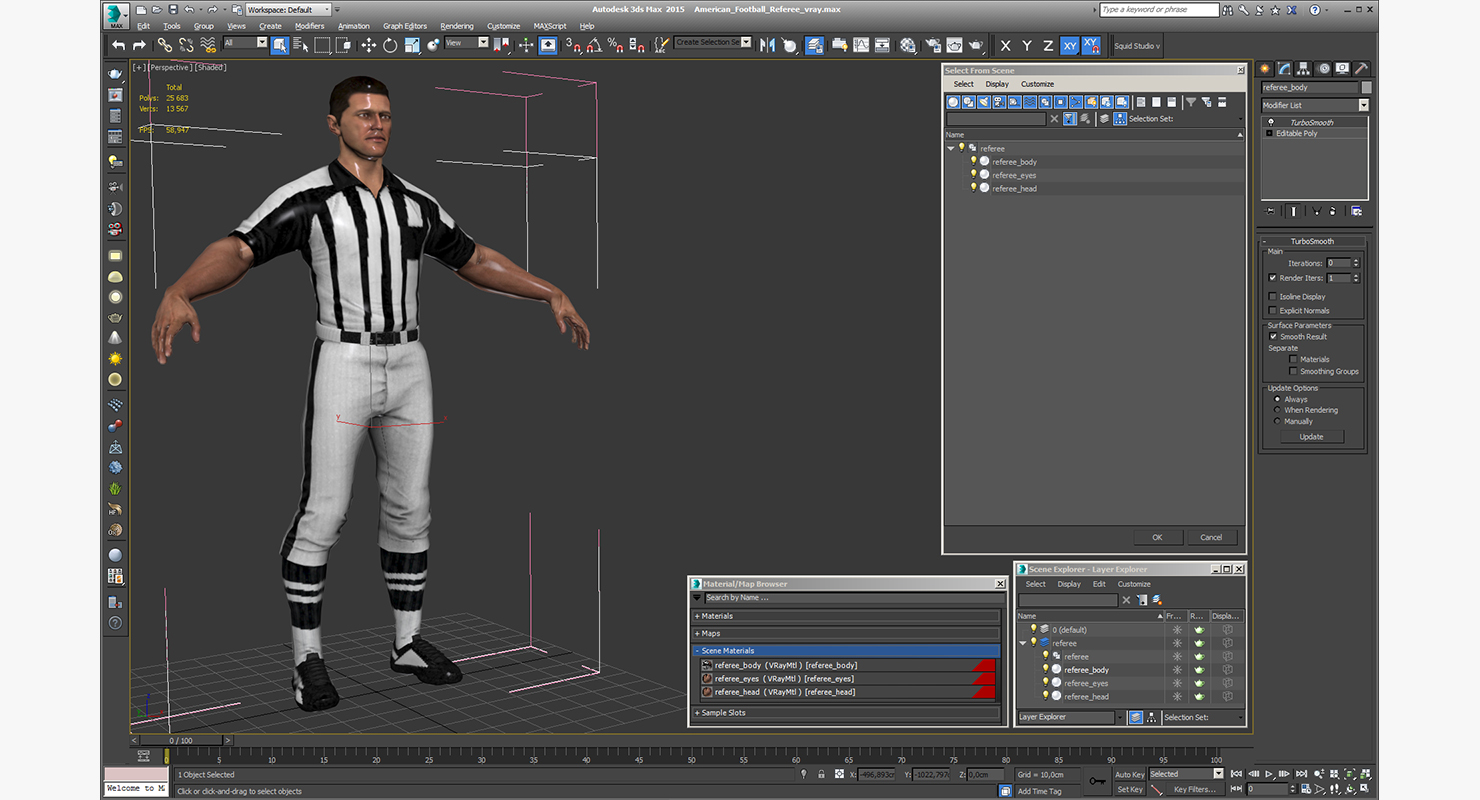 3D model American Football Referee