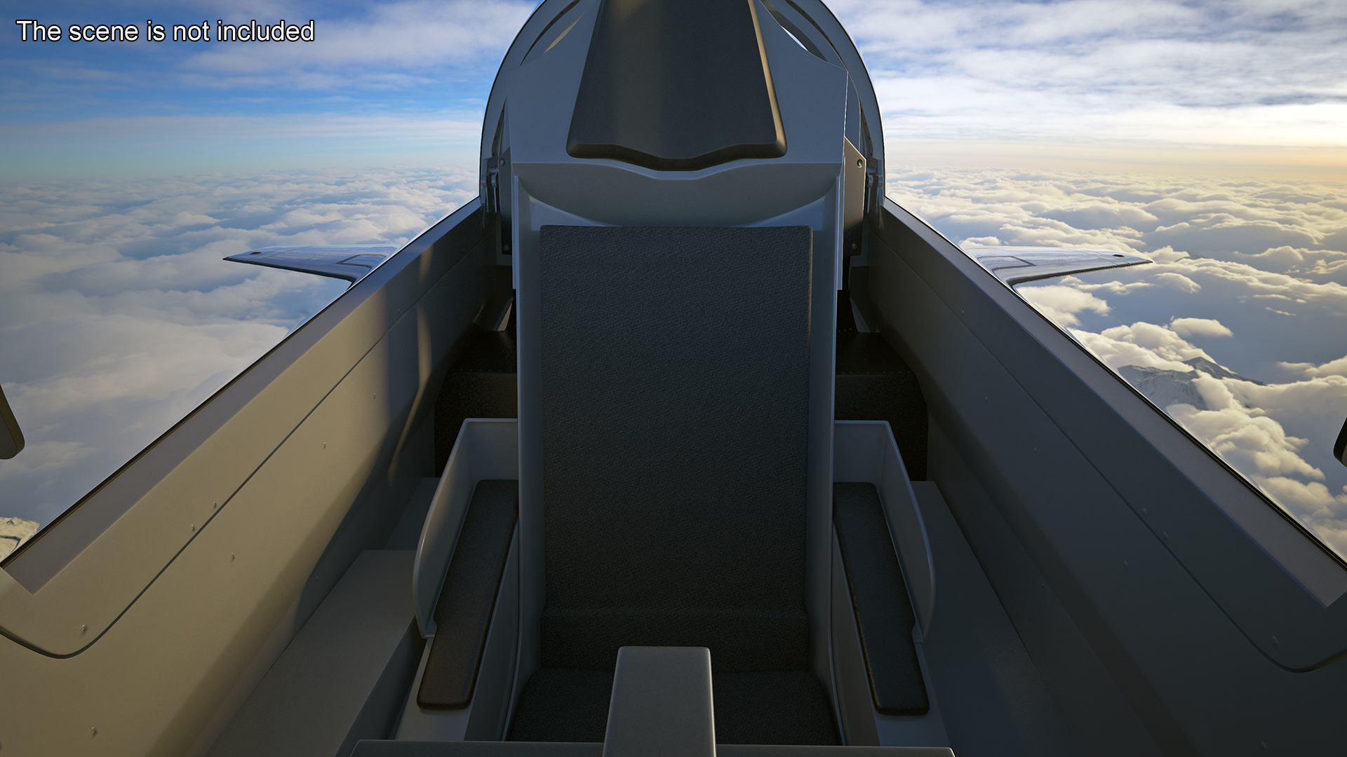 3D Supersonic Jet Trainer Grey Simple Interior model