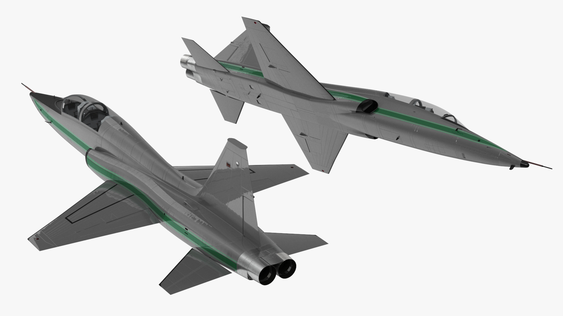 3D Supersonic Jet Trainer Grey Simple Interior model