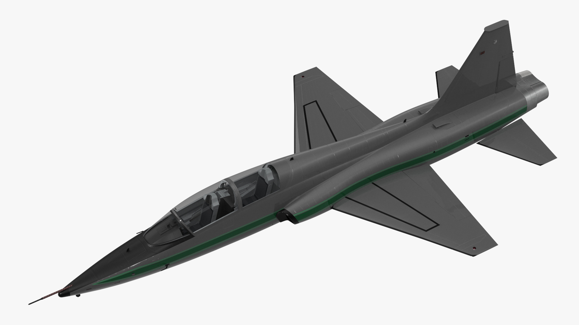 3D Supersonic Jet Trainer Grey Simple Interior model