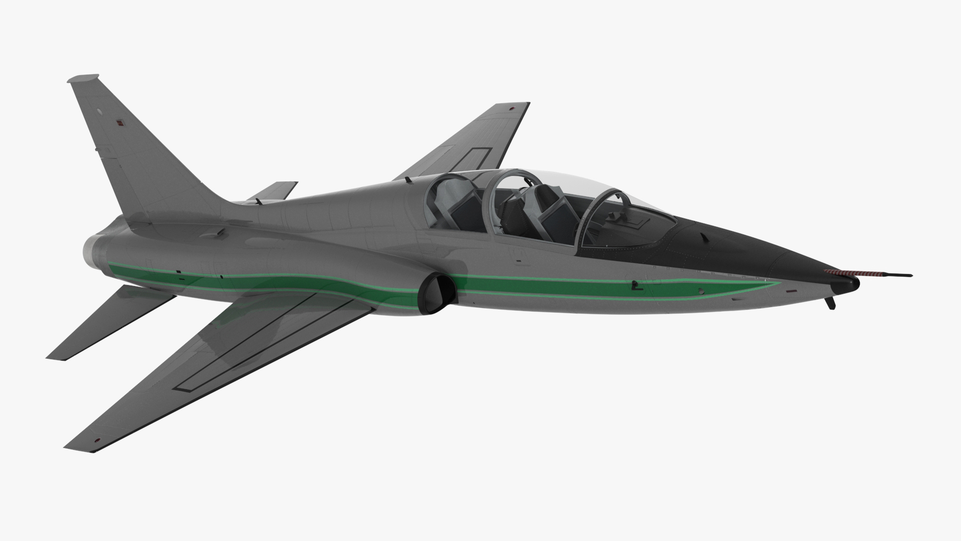 3D Supersonic Jet Trainer Grey Simple Interior model