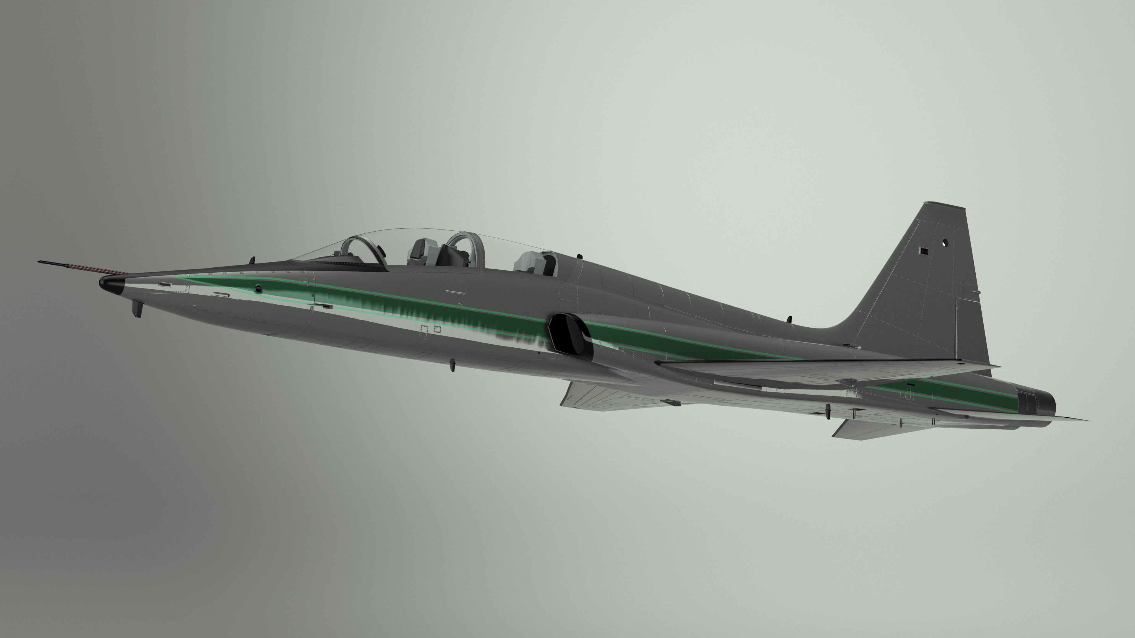 3D Supersonic Jet Trainer Grey Simple Interior model