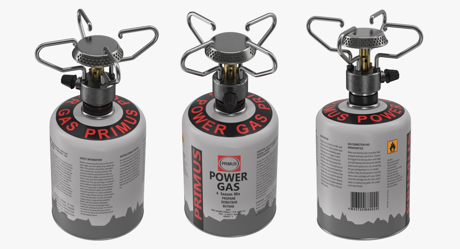 3D Gas Cylinder with Camping Stove