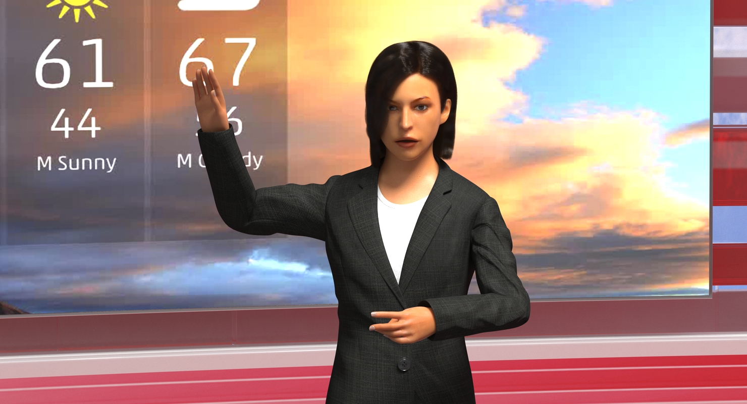 TV Presenter of Weather Forecast Rigged 3D model