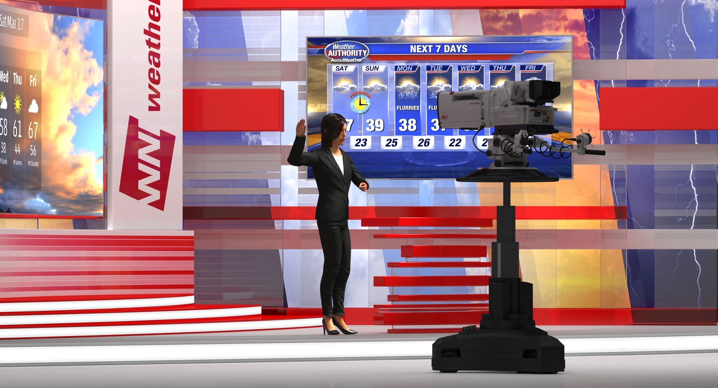 TV Presenter of Weather Forecast Rigged 3D model