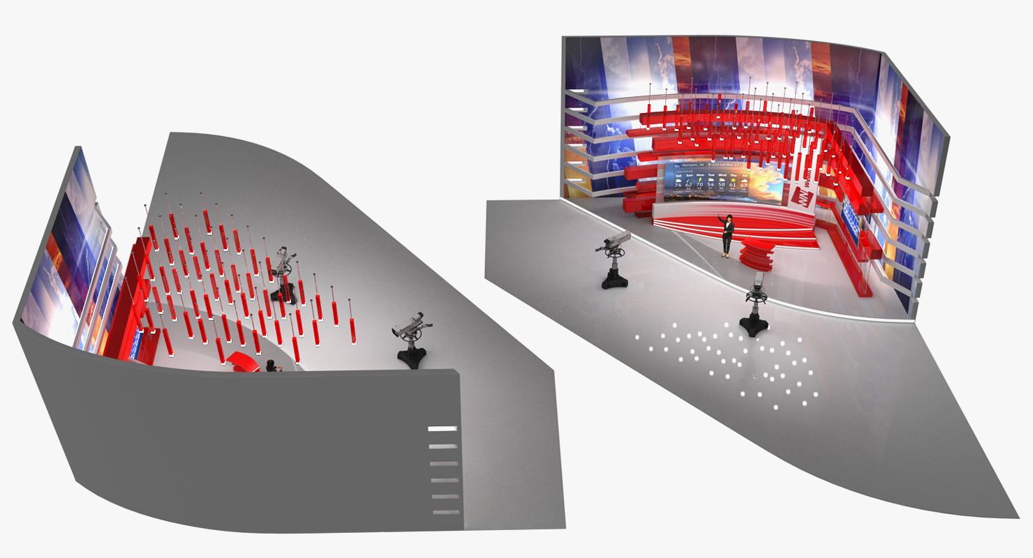 TV Presenter of Weather Forecast Rigged 3D model