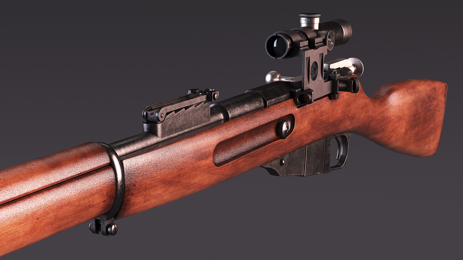 3D Mosin Nagant M1891 with Bayonet and Scope