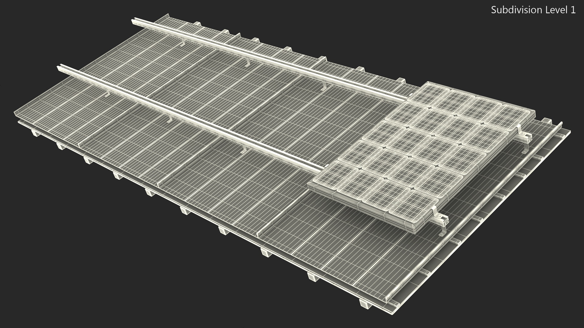 3D model Standing Seam Roof with Solar Panel