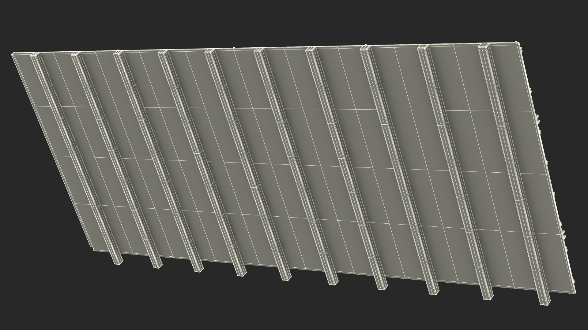 3D model Standing Seam Roof with Solar Panel