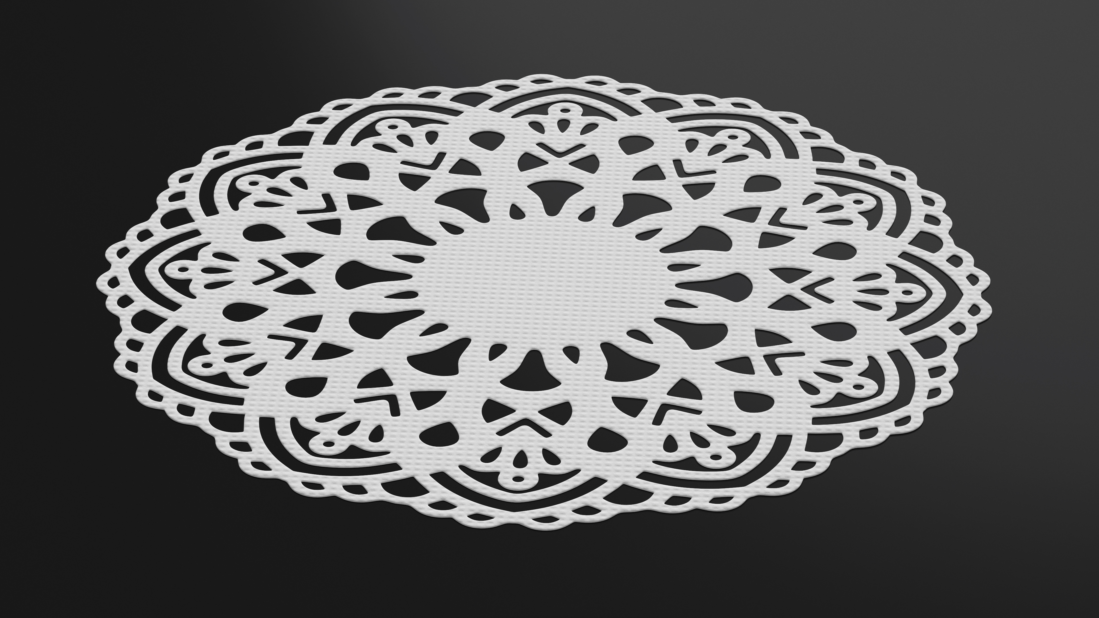 3D Lace Paper Doilie White model