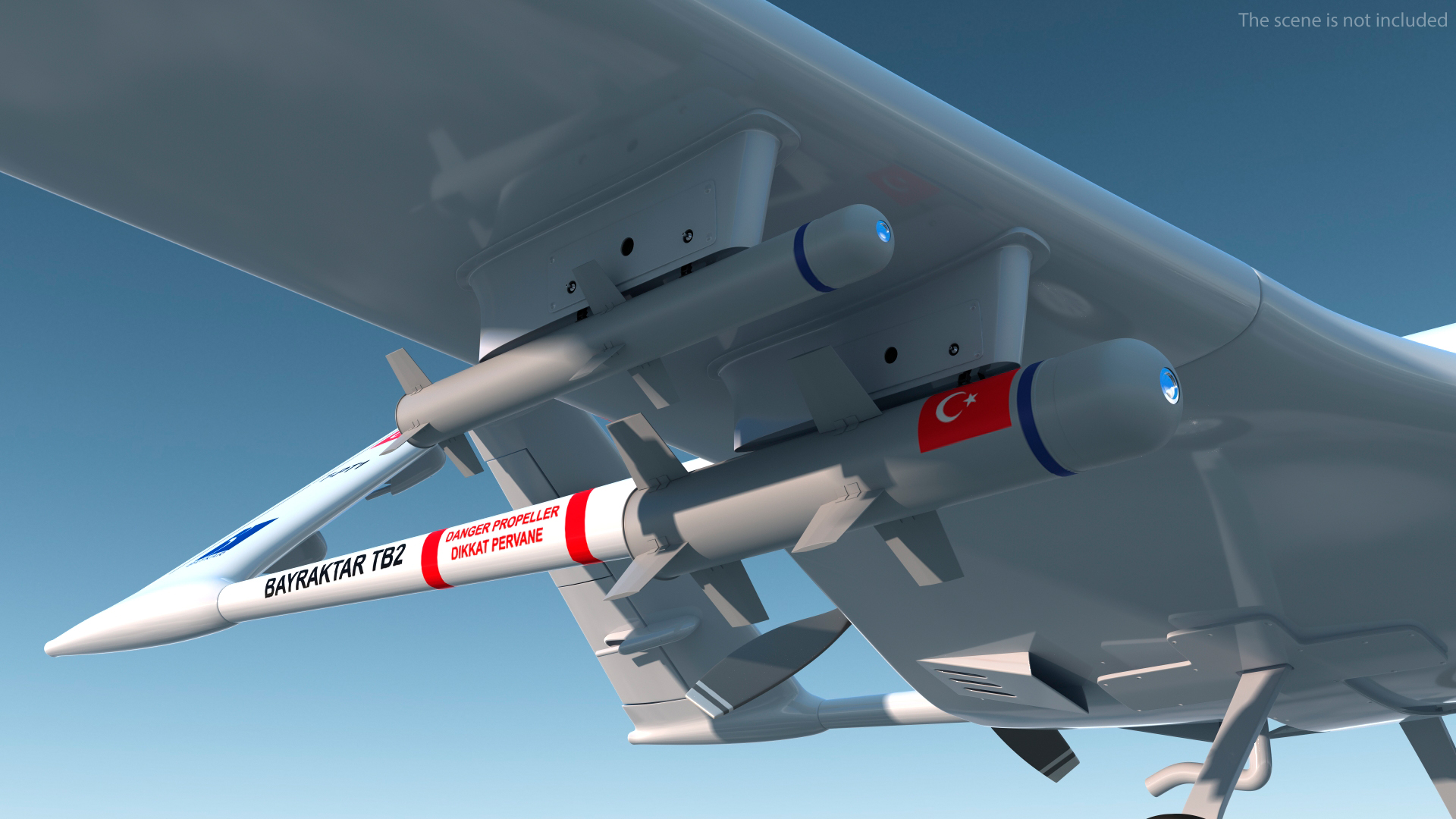 3D Bayraktar TB2 Turkish Armed Forces Rigged