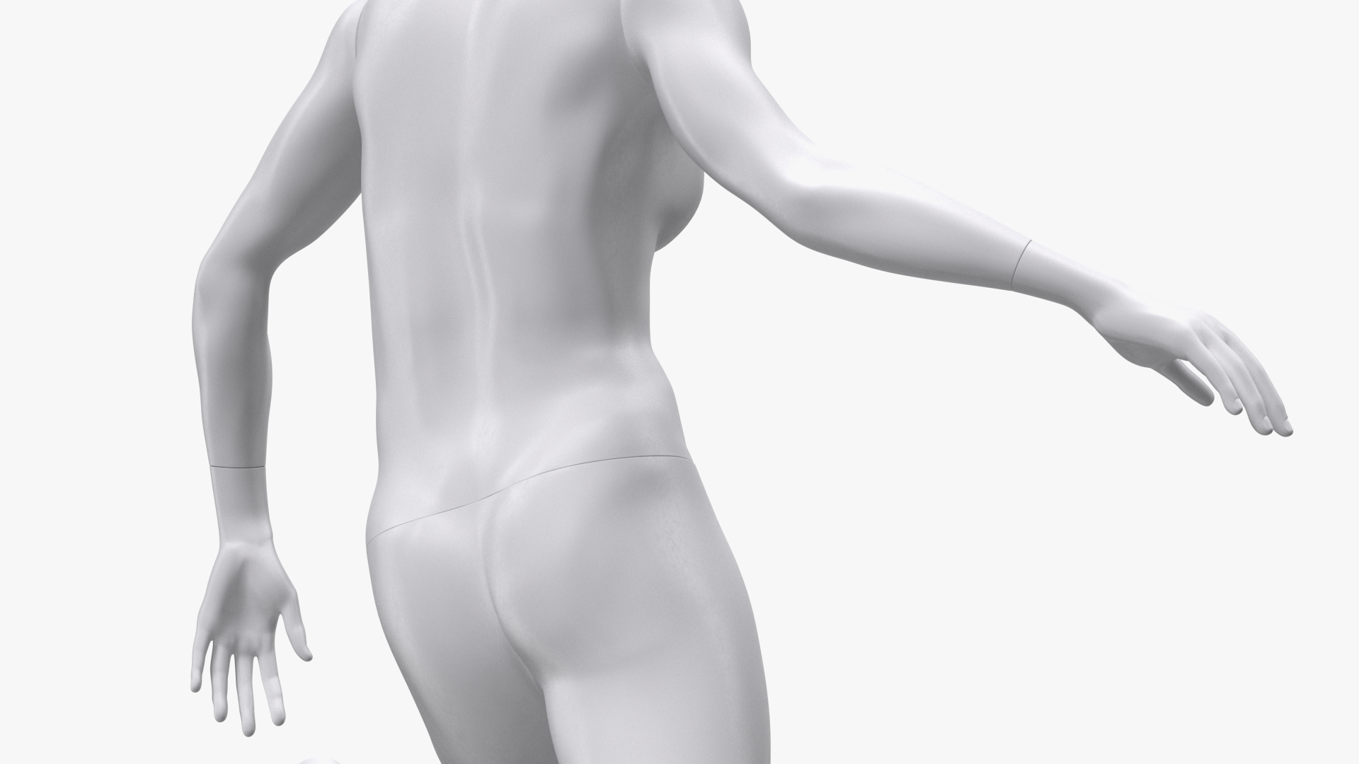 Running White Female Sports Mannequin 3D