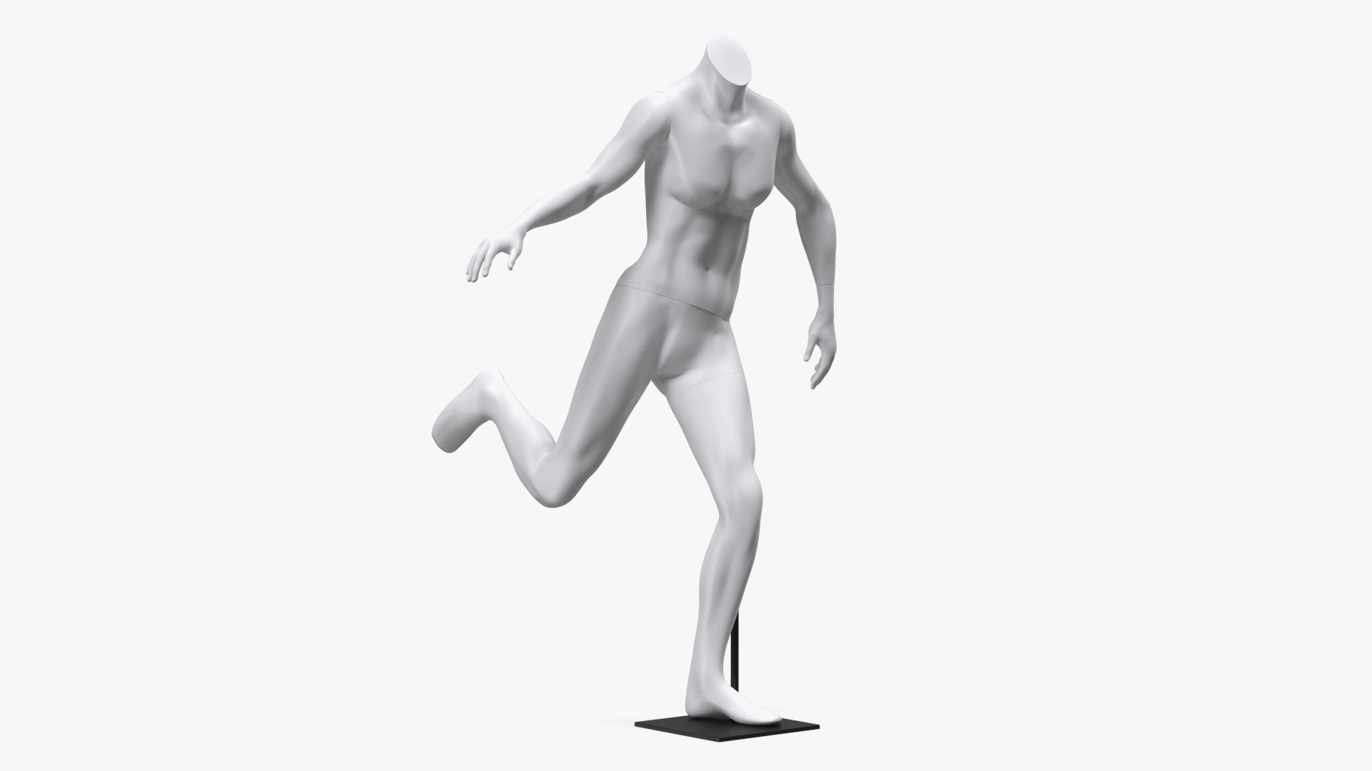 Running White Female Sports Mannequin 3D