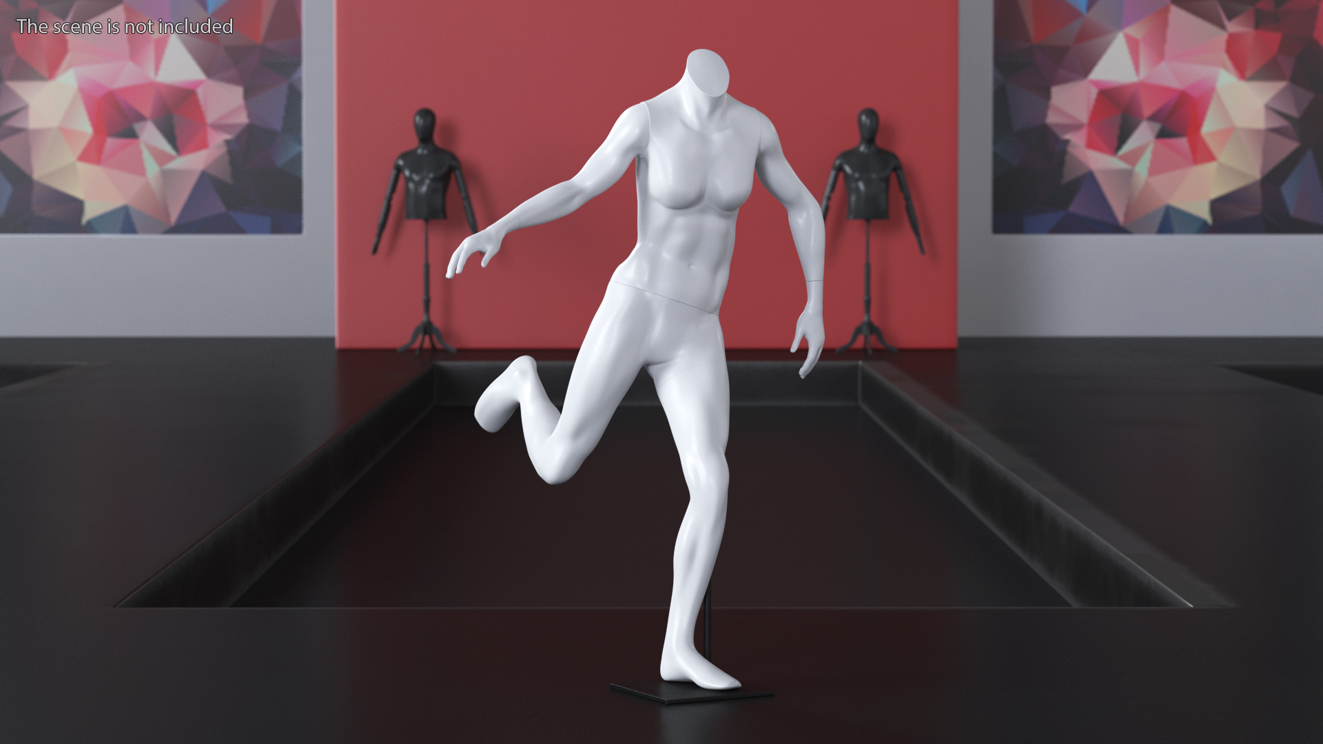 Running White Female Sports Mannequin 3D