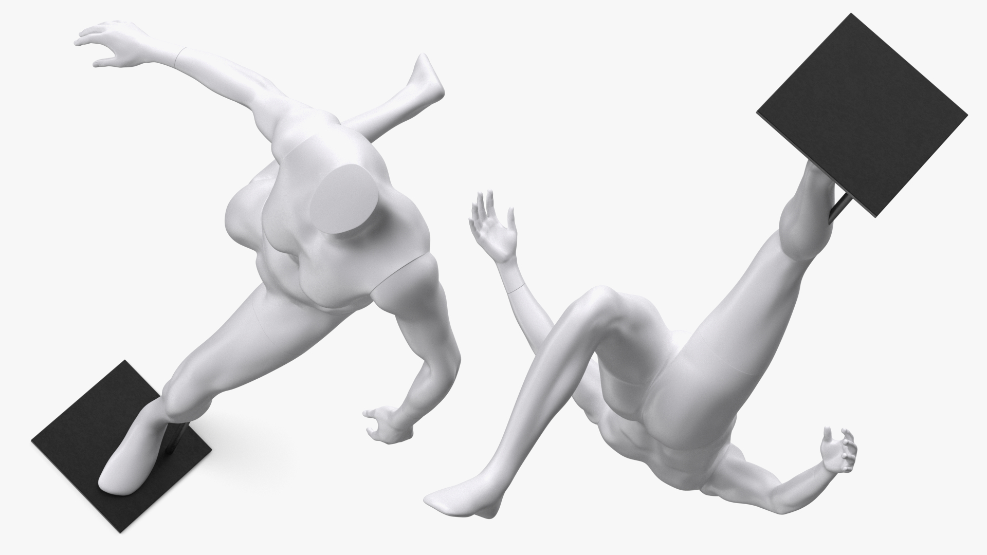 Running White Female Sports Mannequin 3D