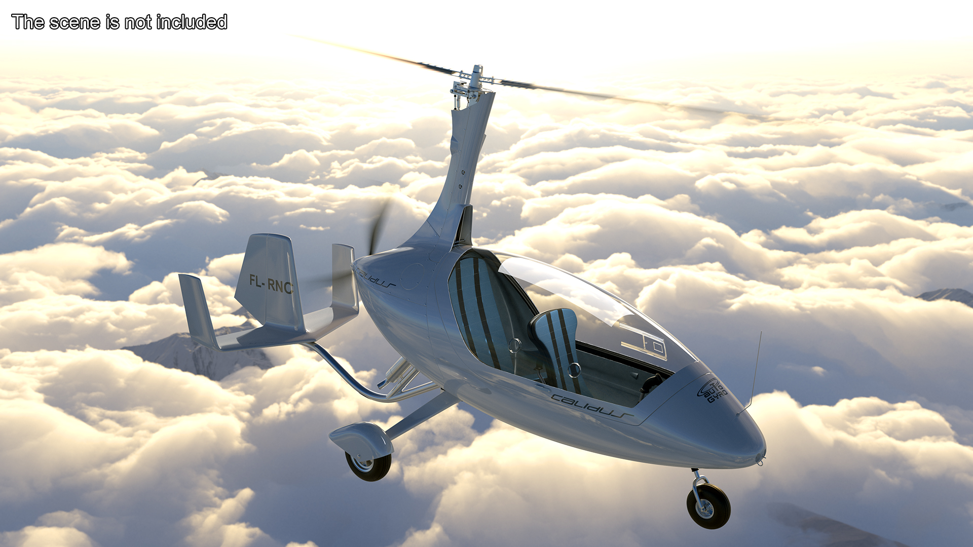 3D model Gyroplane Autogyro White Simple Interior