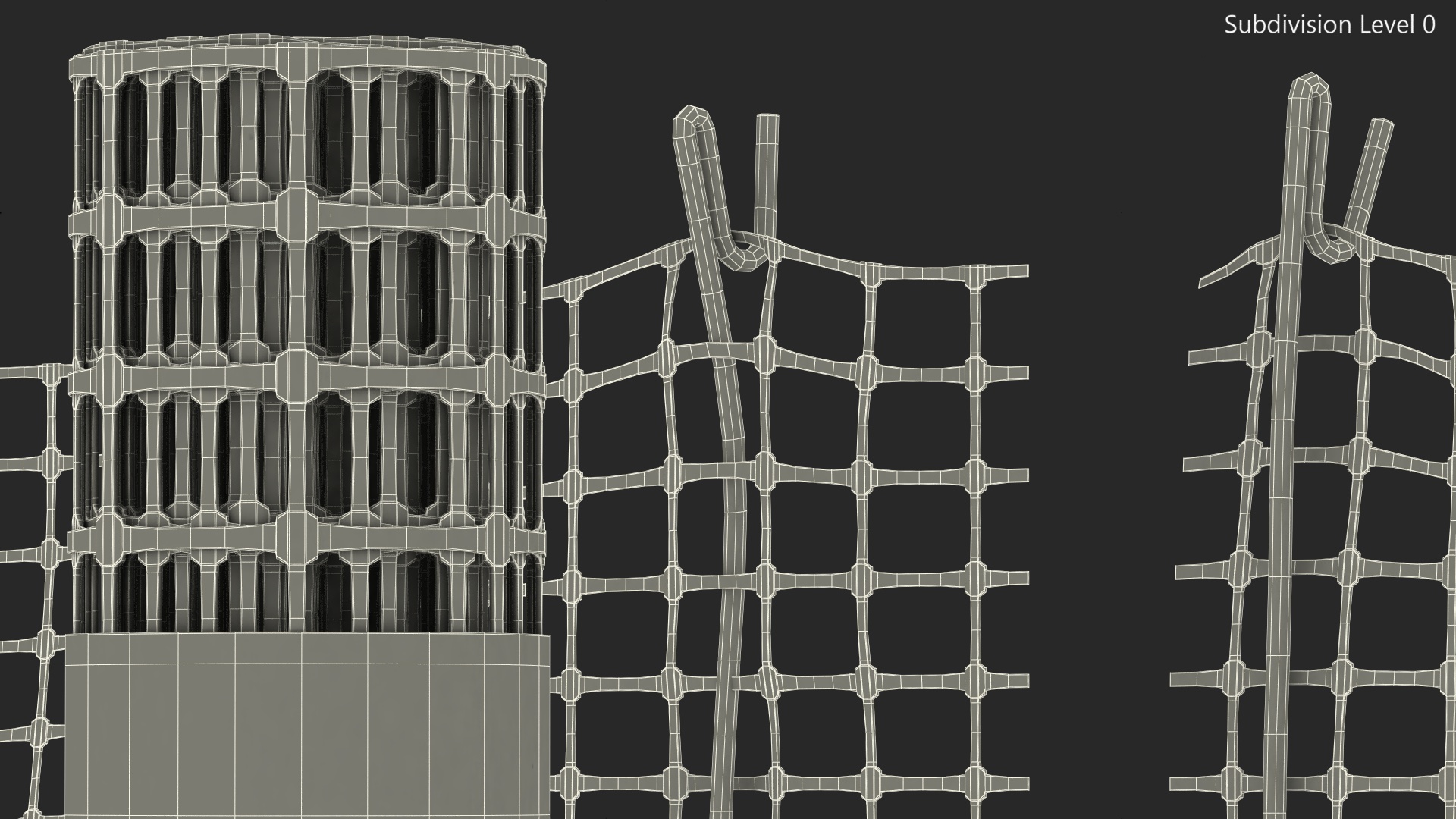 Mesh Fence Set 3D model