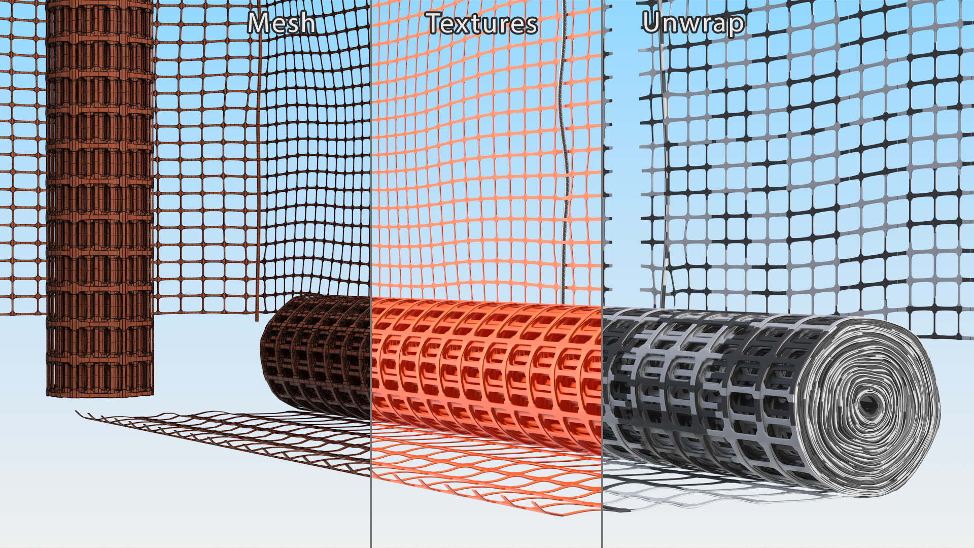 Mesh Fence Set 3D model