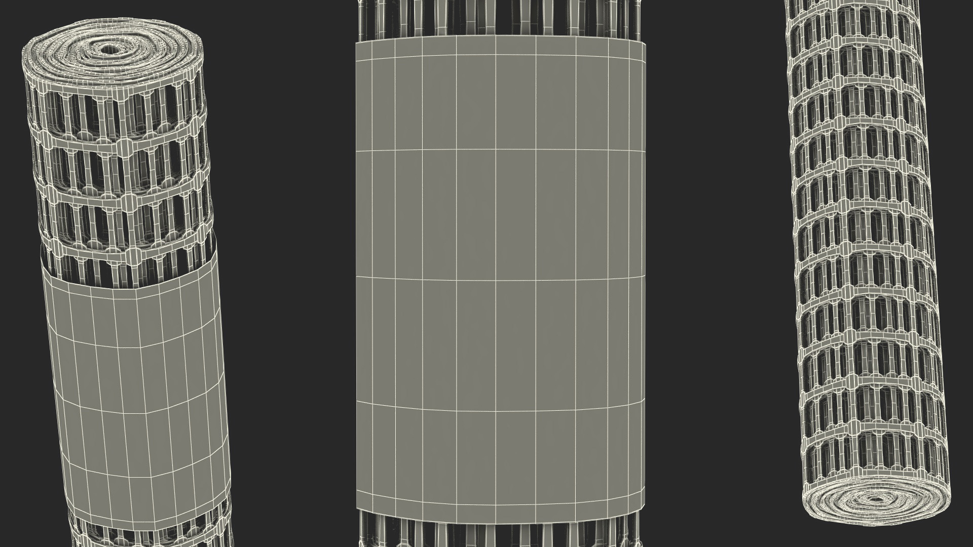 Mesh Fence Set 3D model