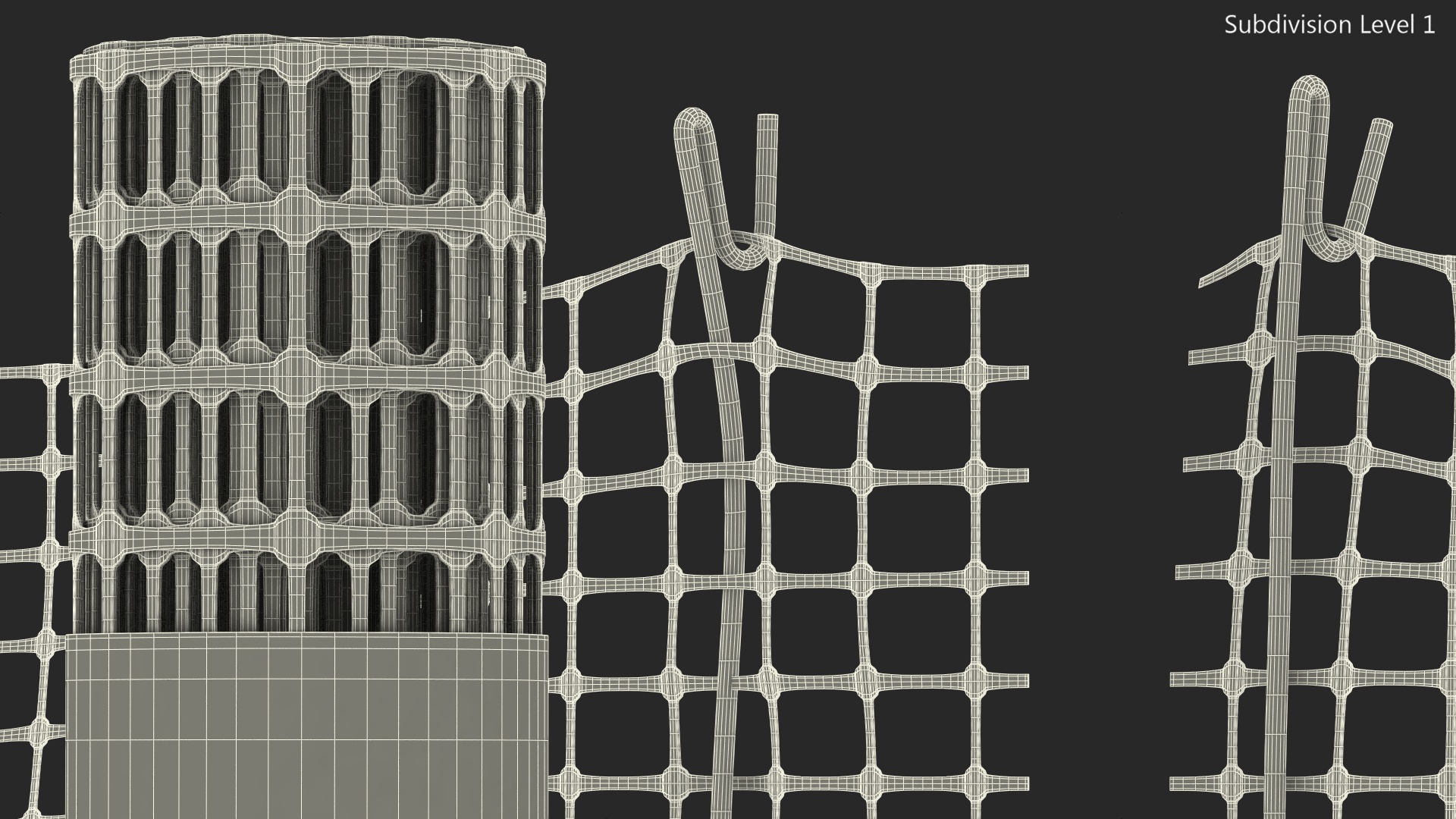 Mesh Fence Set 3D model