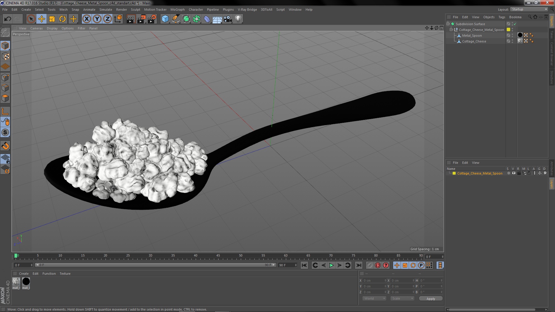 3D Cottage Cheese Metal Spoon