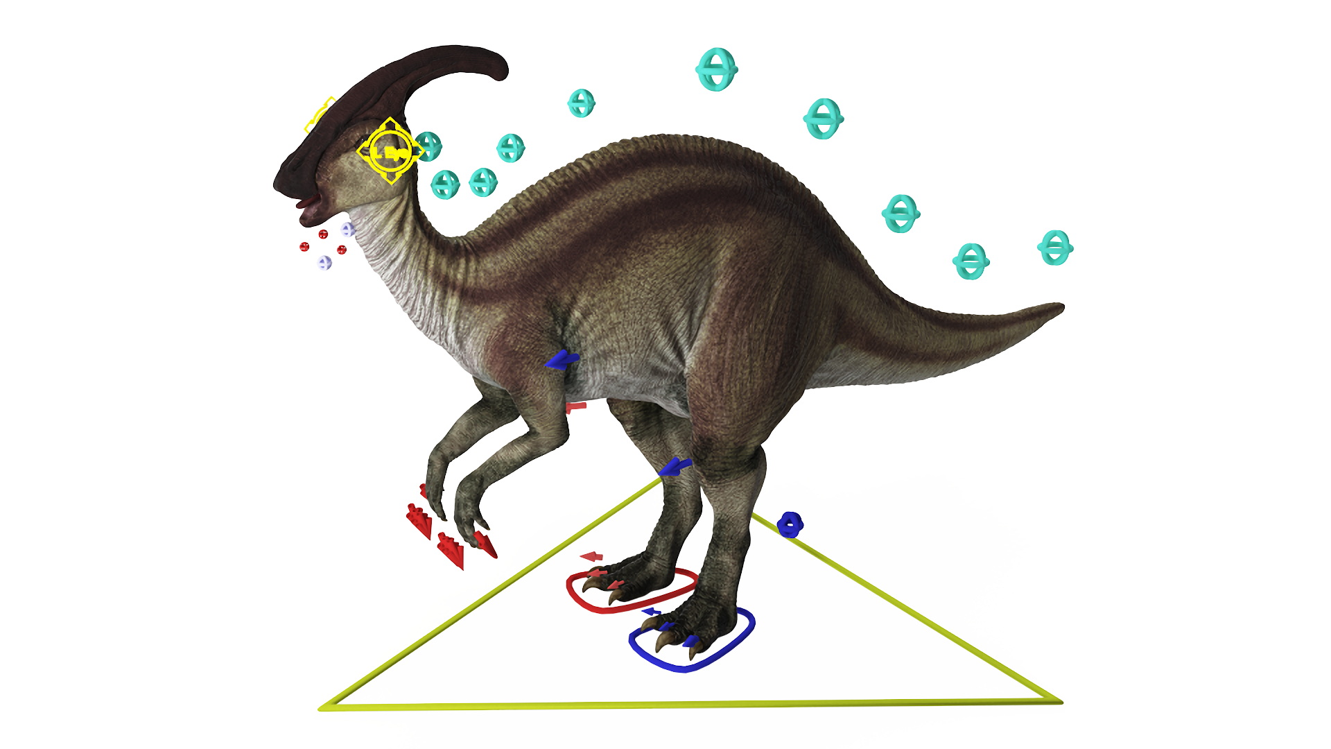 3D Parasaurolophus Dinosaur Rigged