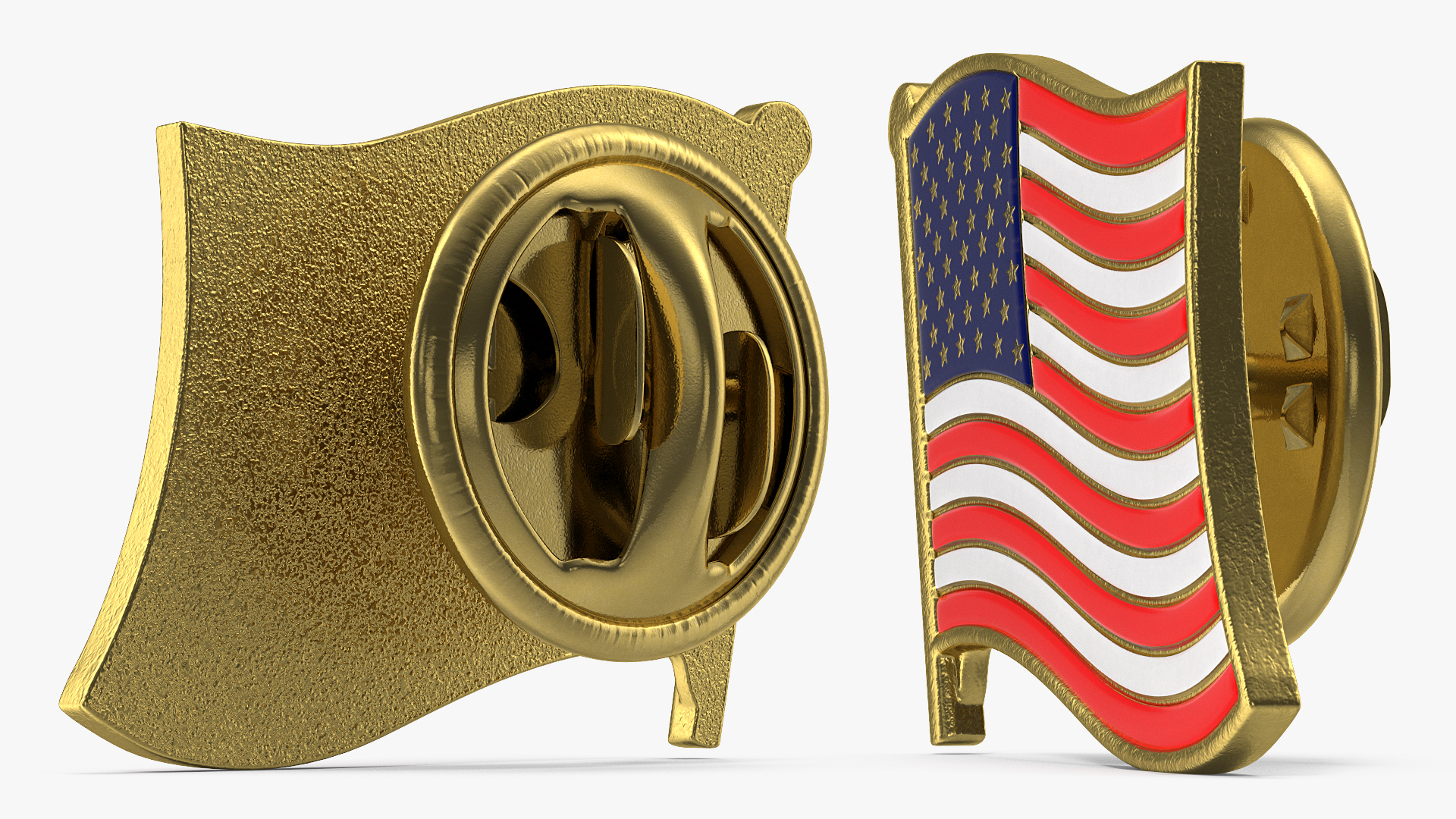 3D USA Flag Lapel Pin model