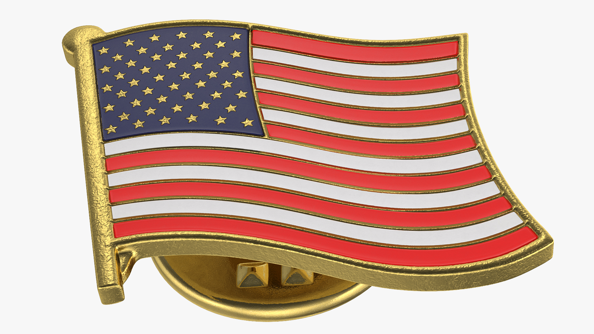 3D USA Flag Lapel Pin model