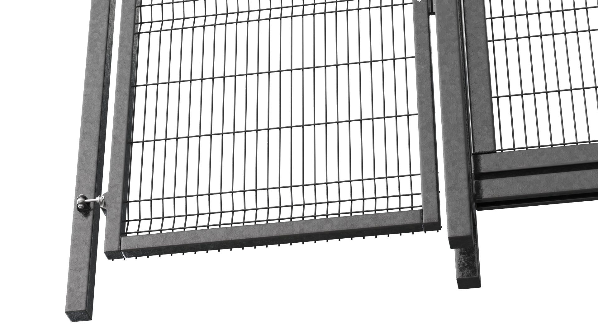 3D Commercial Security Gates with Fence