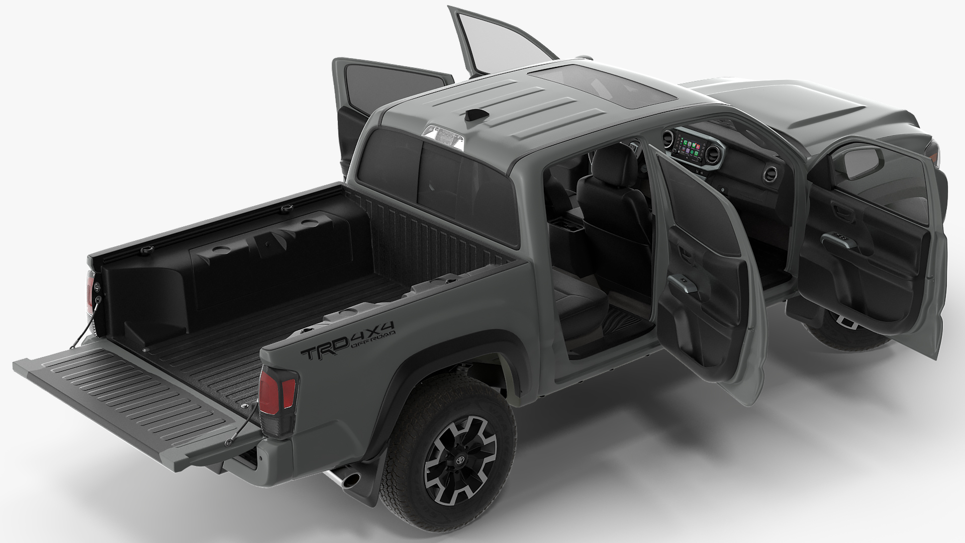 3D model Toyota Tacoma TRD Off Road Cement Grey 2021 Rigged