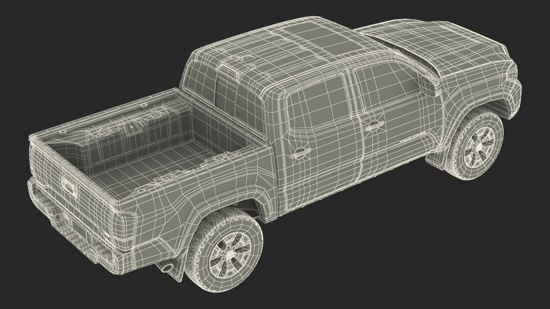 3D model Toyota Tacoma TRD Off Road Cement Grey 2021 Rigged