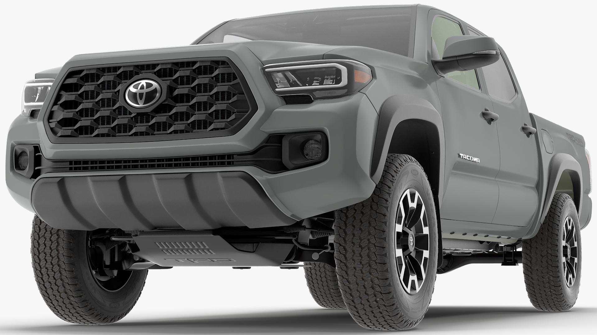 3D model Toyota Tacoma TRD Off Road Cement Grey 2021 Rigged