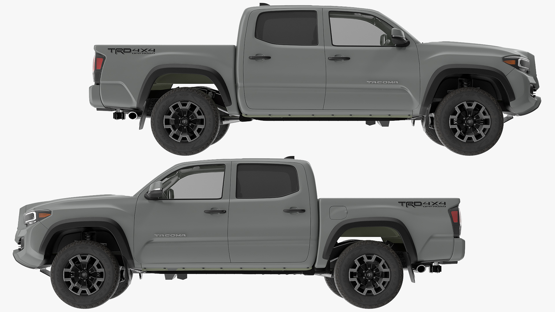 3D model Toyota Tacoma TRD Off Road Cement Grey 2021 Rigged