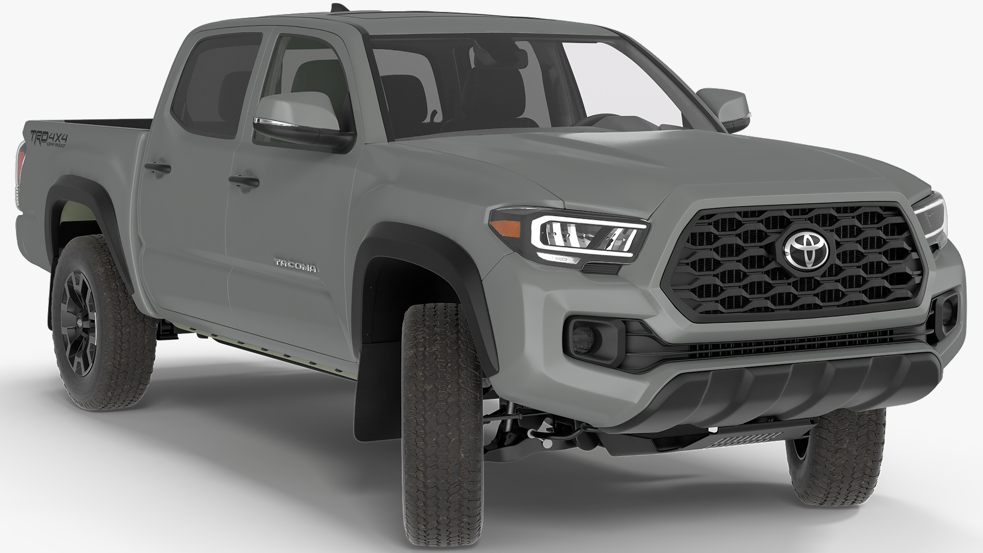 3D model Toyota Tacoma TRD Off Road Cement Grey 2021 Rigged