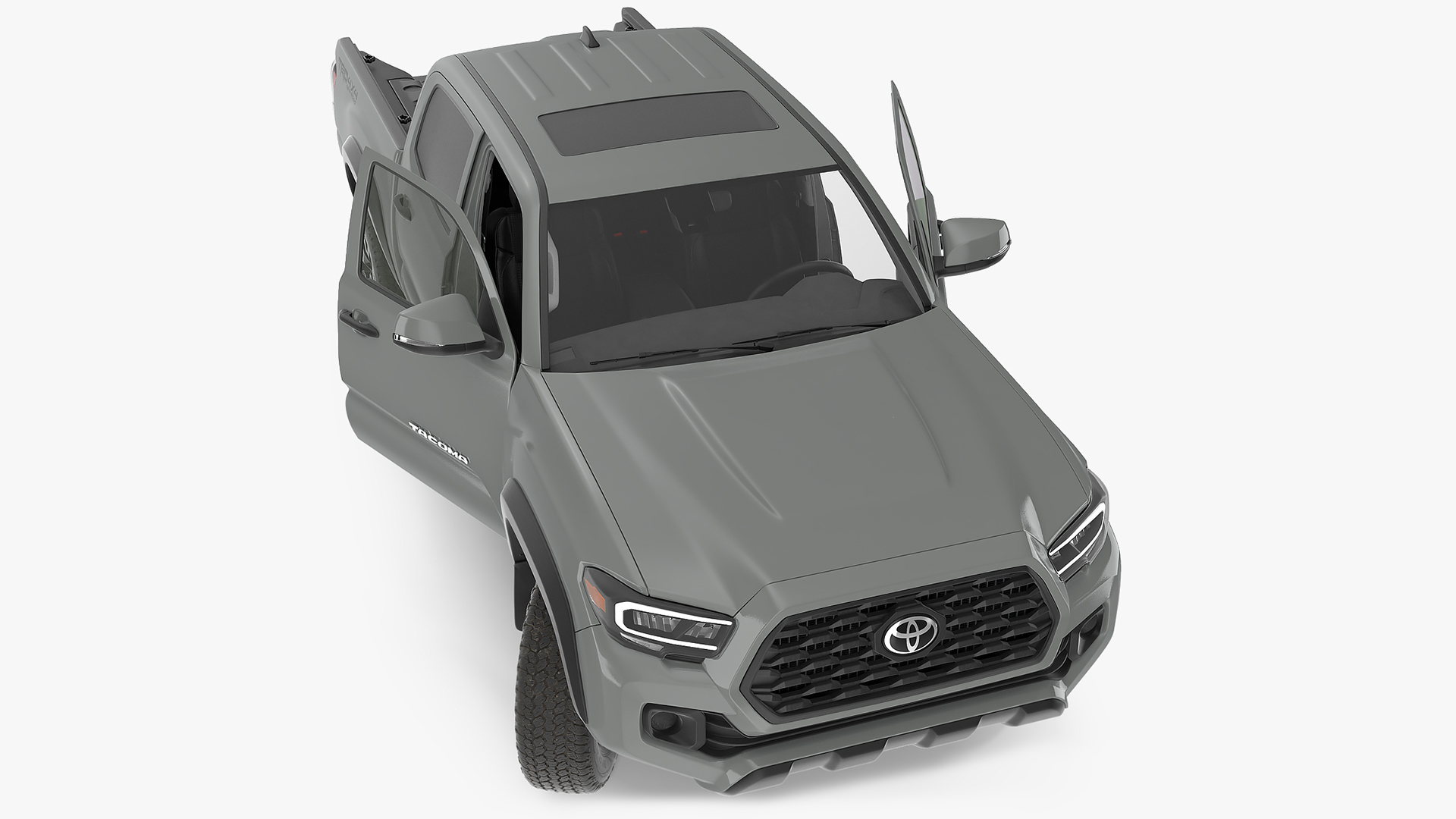 3D model Toyota Tacoma TRD Off Road Cement Grey 2021 Rigged