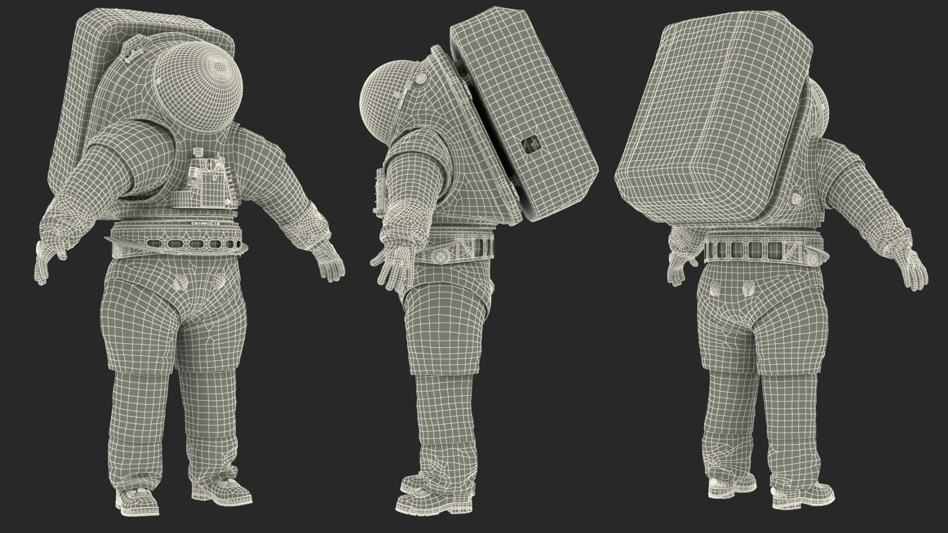 3D Female Astronaut NASA xEMU Spacesuit