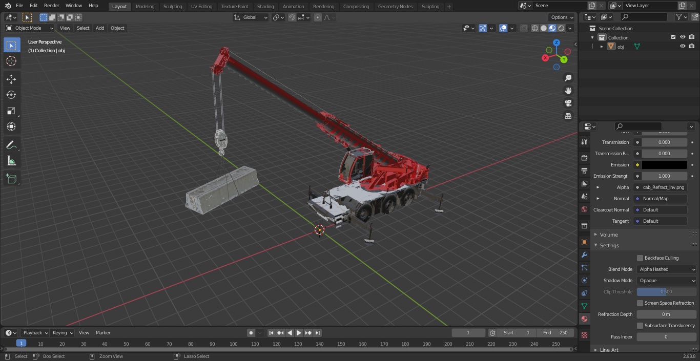 3D model Compact Mobile Crane With Load