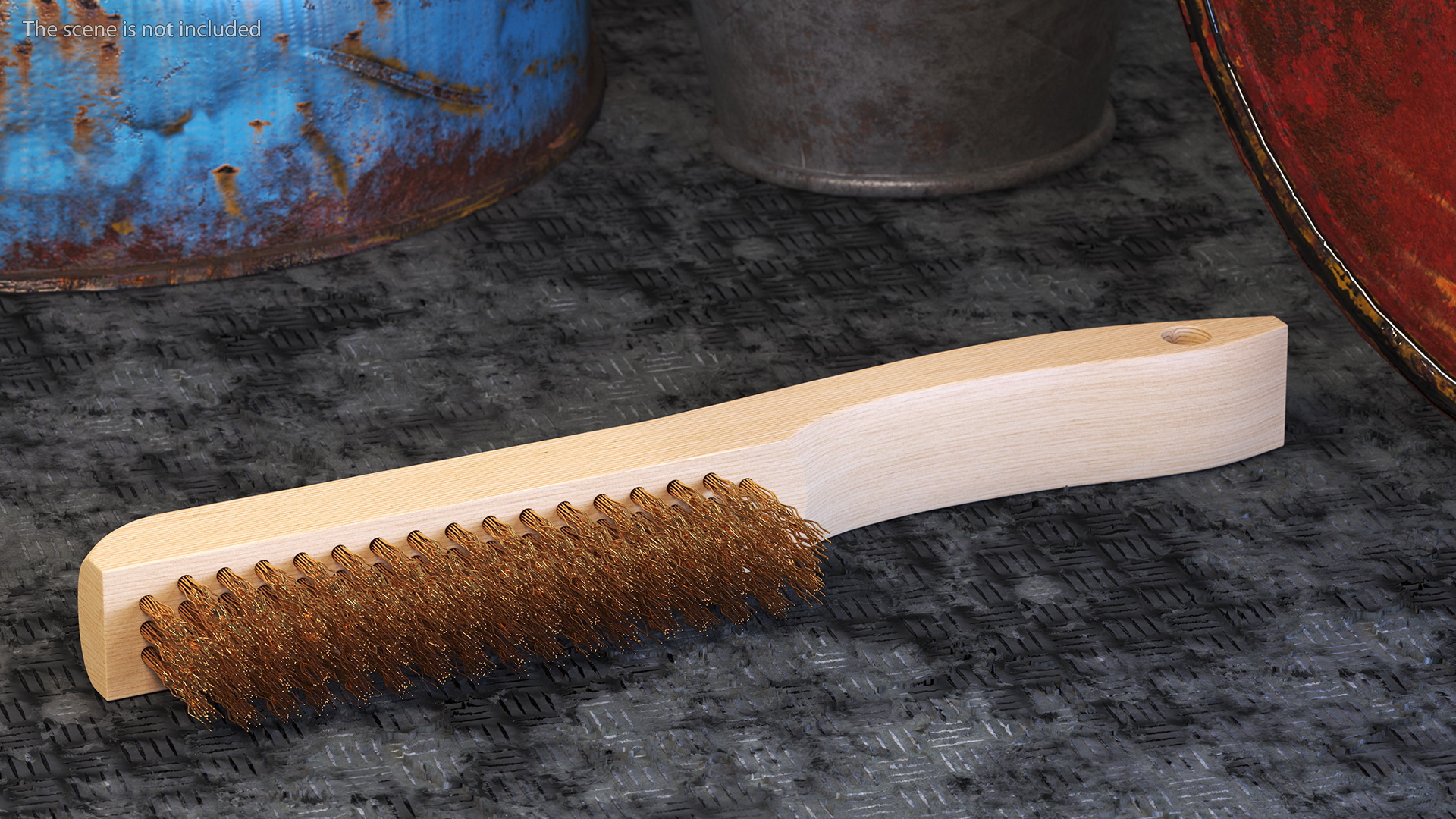 3D model Wooden Handle Brass Wire Brush