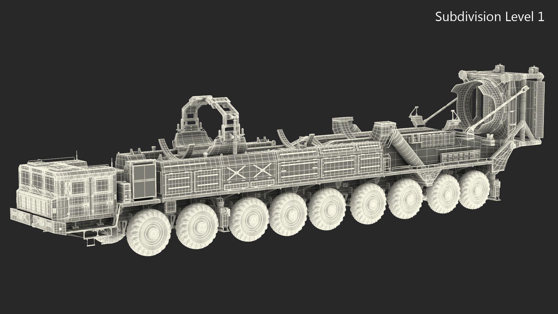 9 Axle Transporter Erector Launcher Vehicle Dirty 3D model