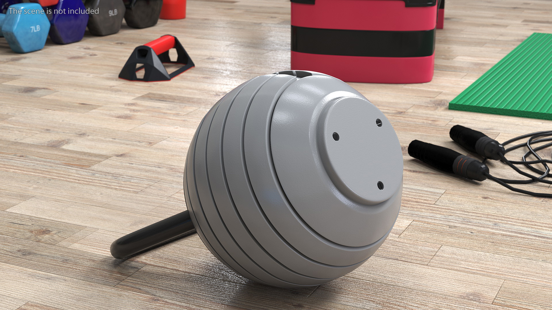 3D Kettlebell with Disks Gray